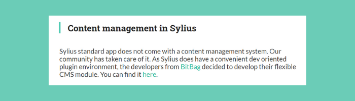 Sylius' approach to CMS