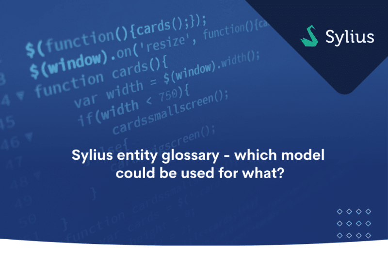 Sylius entity glossary - which model could be used for what