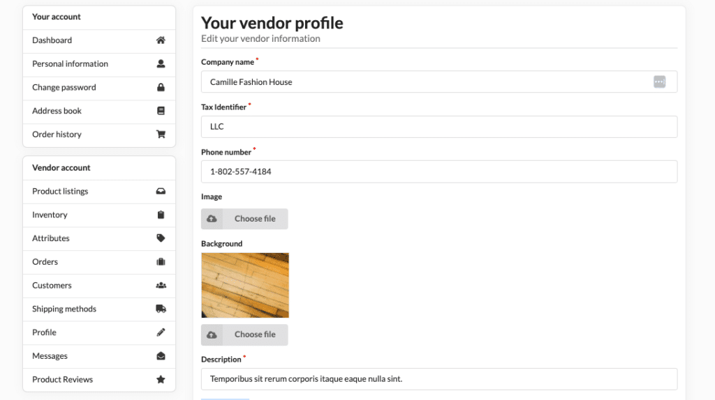 BitBag OpenMarketplace Vendor profile